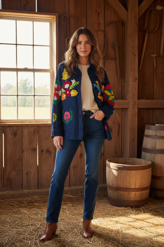 Denim Embroidered Jacket