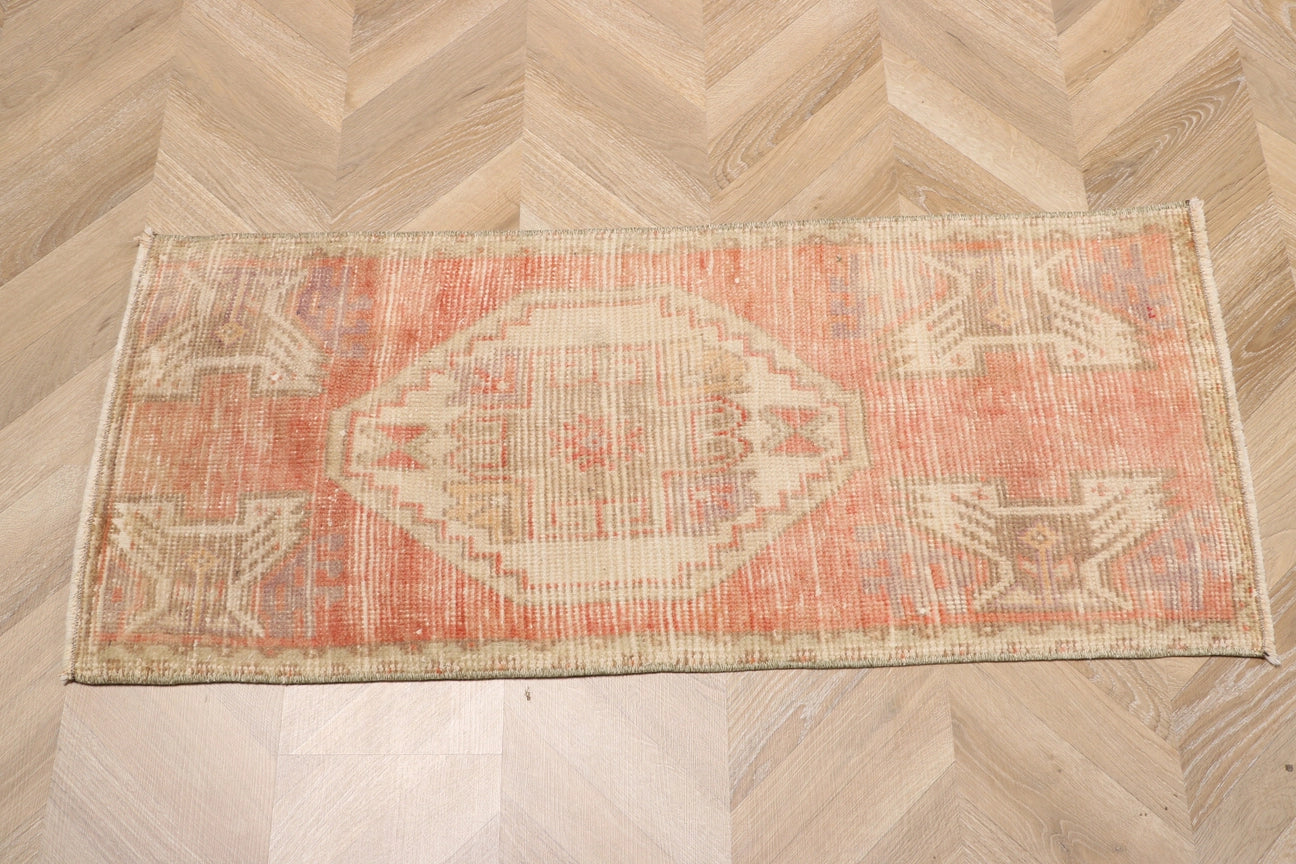 Turkish Vintage Muted Anatolian Oushak Rug/Mat 45cm x 105cm image 3