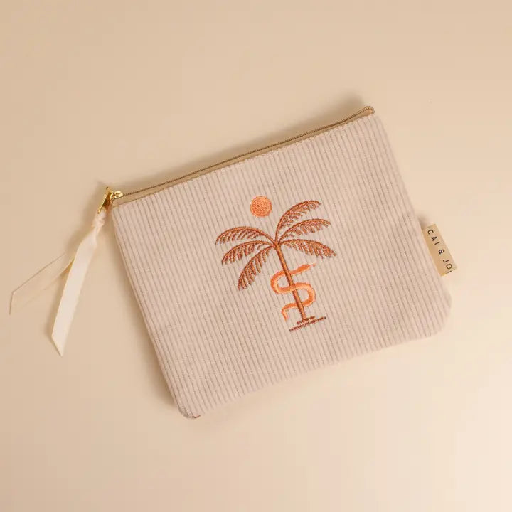 Corduroy Pouch in Stone image 1