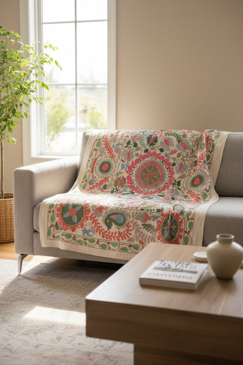 Suzani Throw Blanket