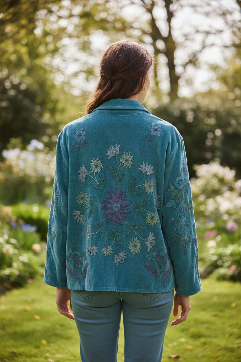 Velvet Jacket Turquoise