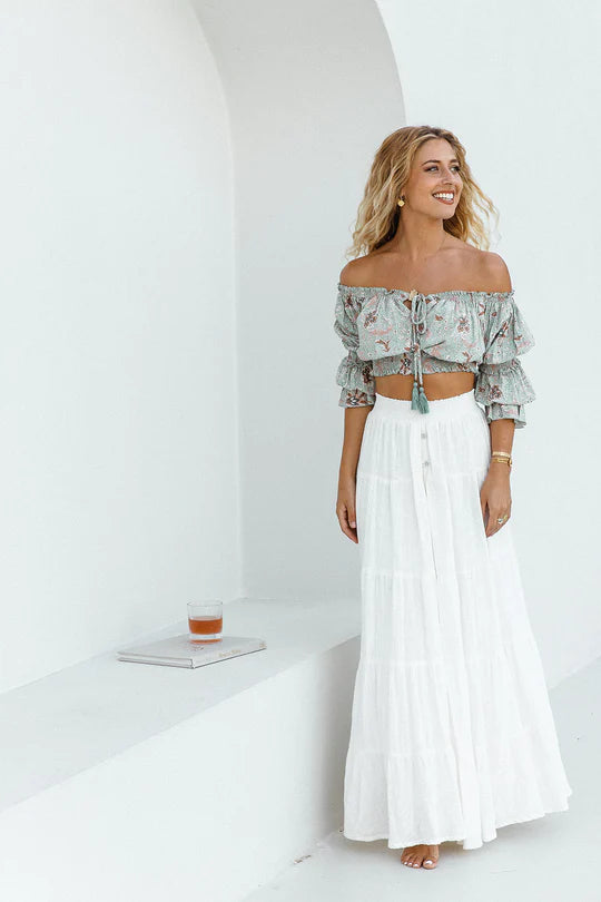 Flora Maxi Skirt - White image 2