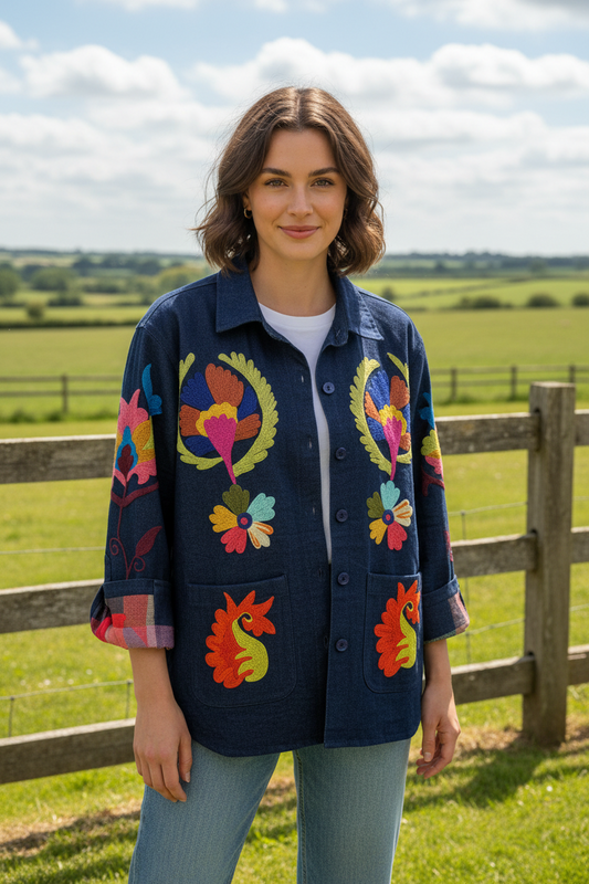 Denim Embroidered Jacket