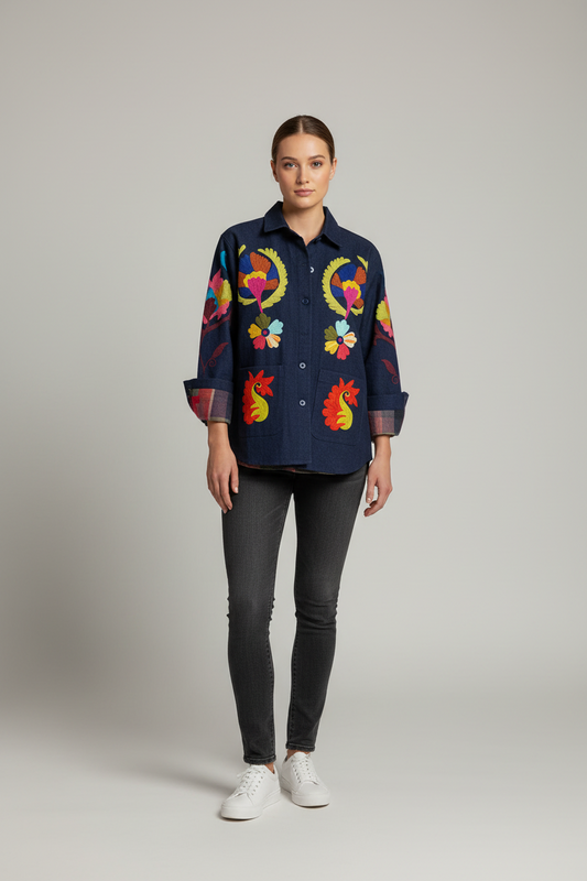 Denim Embroidered Jacket