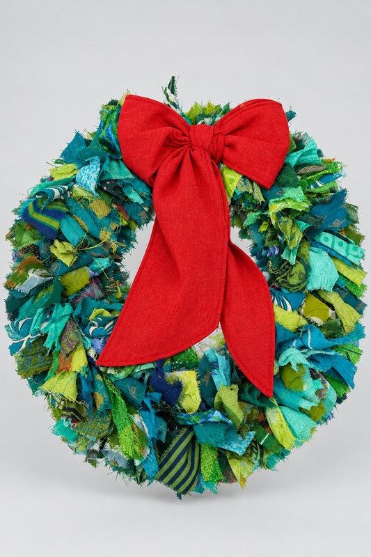 Recycled Sari Small Green Wreath