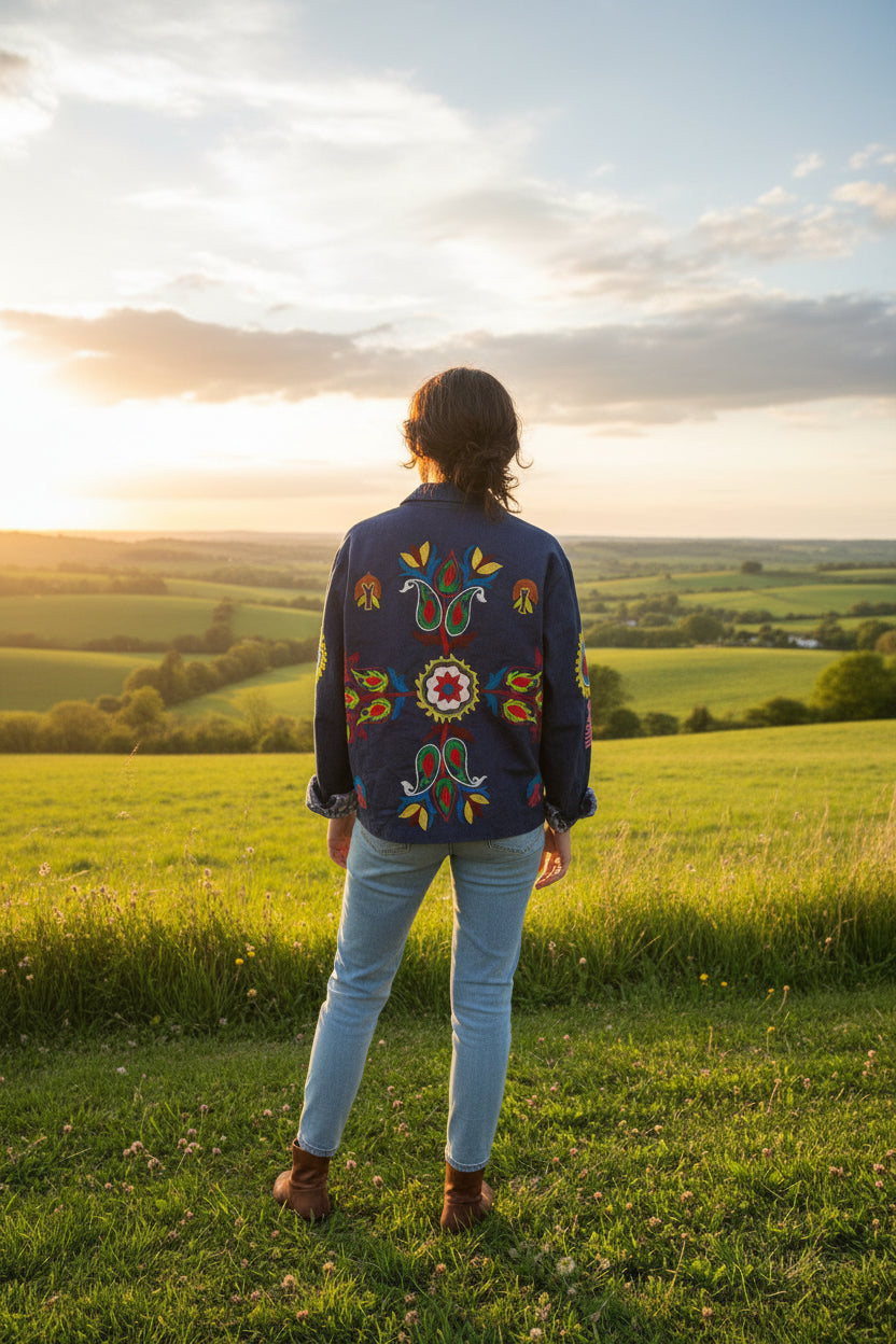 Denim Embroidered Jacket
