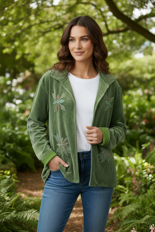 Velvet Jacket Sage Green