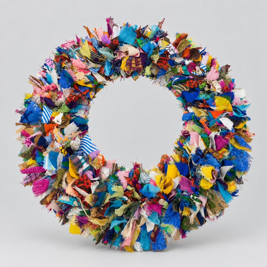 Recycled Sari Wreath Multicolour Large