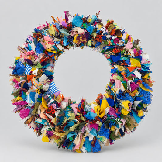 Recycled Sari Wreath Multicolour Large