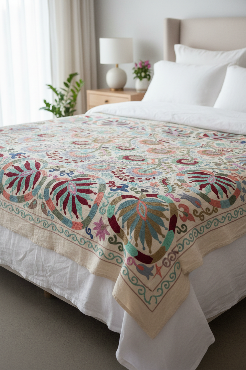 Suzani Throw Blanket