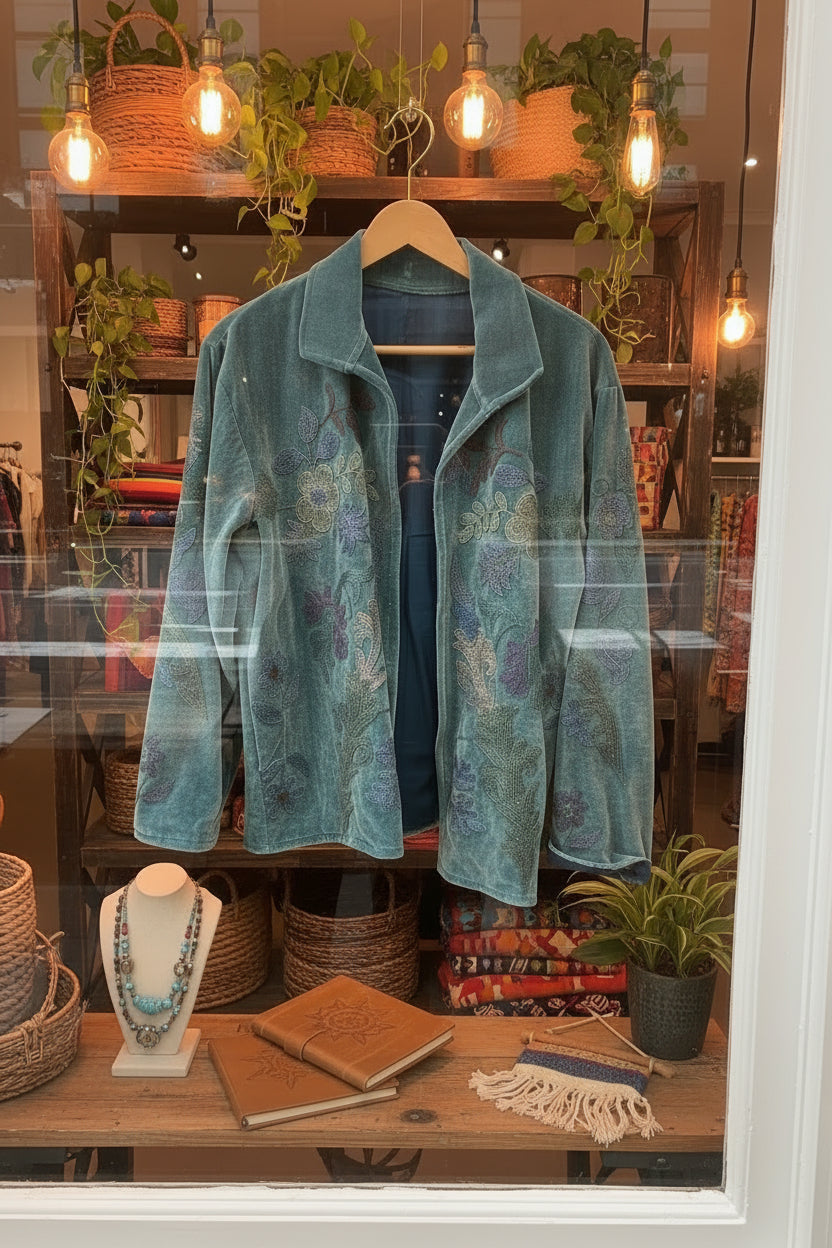 Velvet Jacket Turquoise