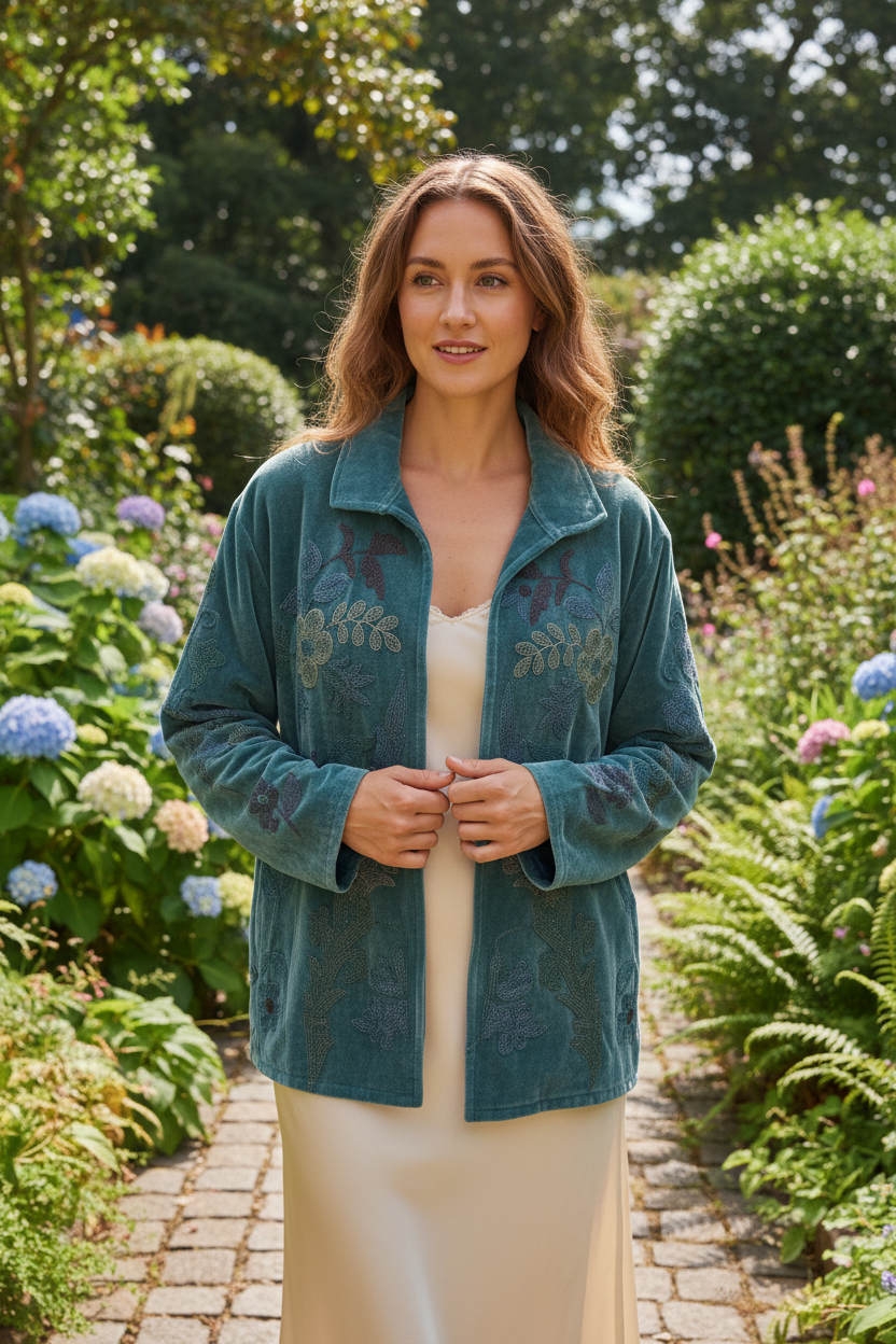 Velvet Jacket Turquoise