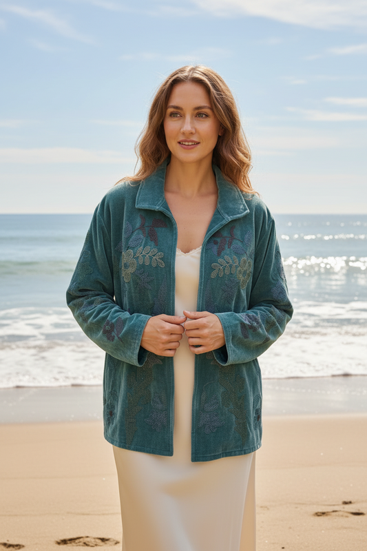 Velvet Jacket Turquoise