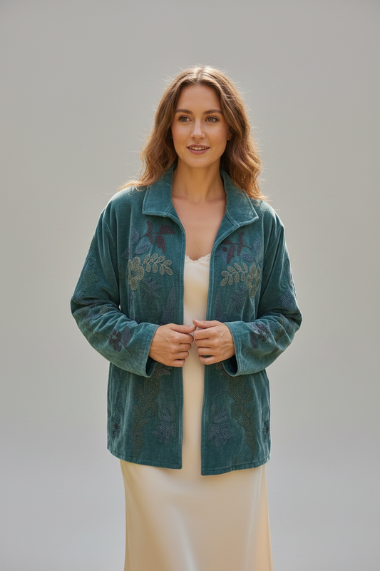 Velvet Jacket Turquoise