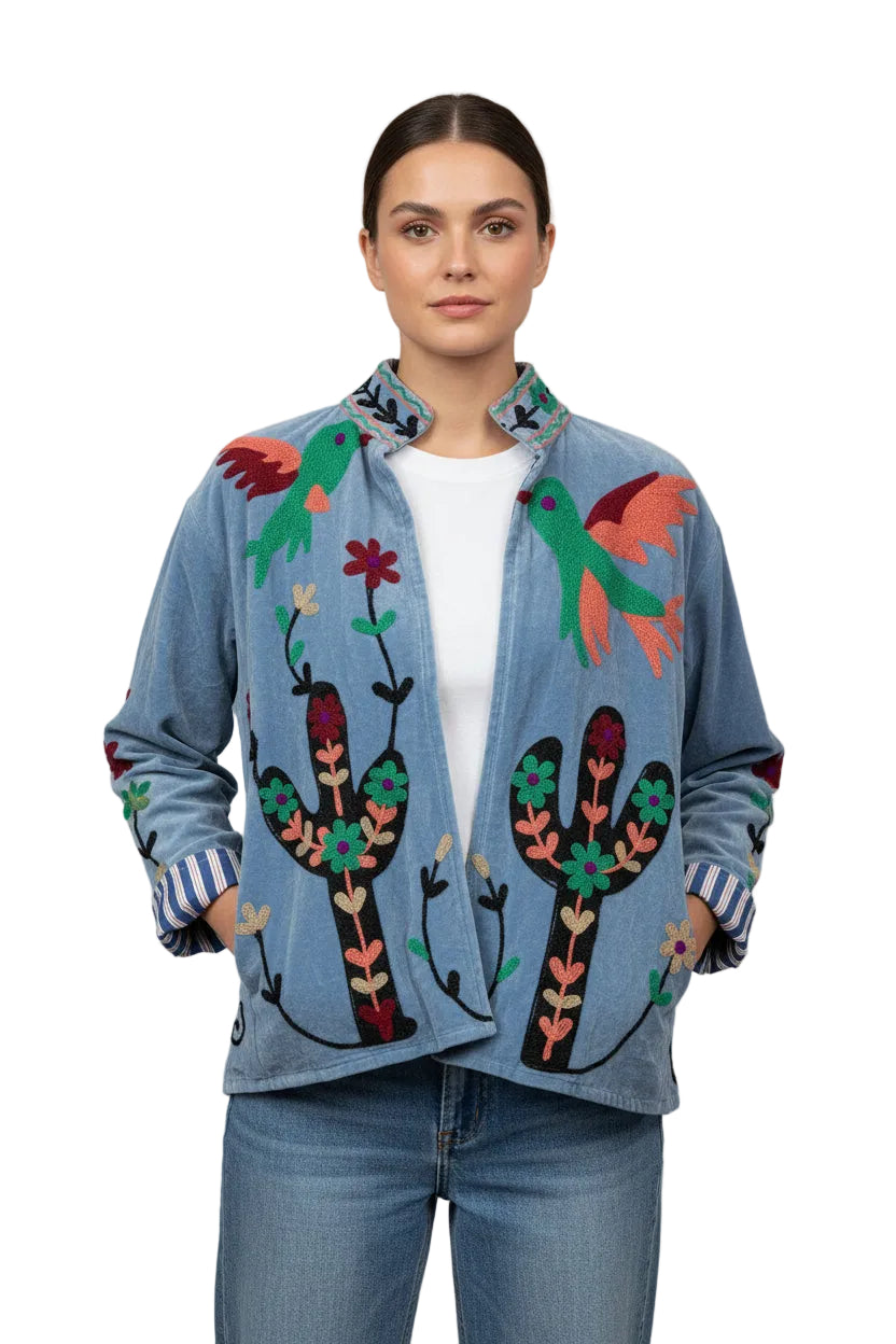 Velvet Jacket Cactus - Cornflower