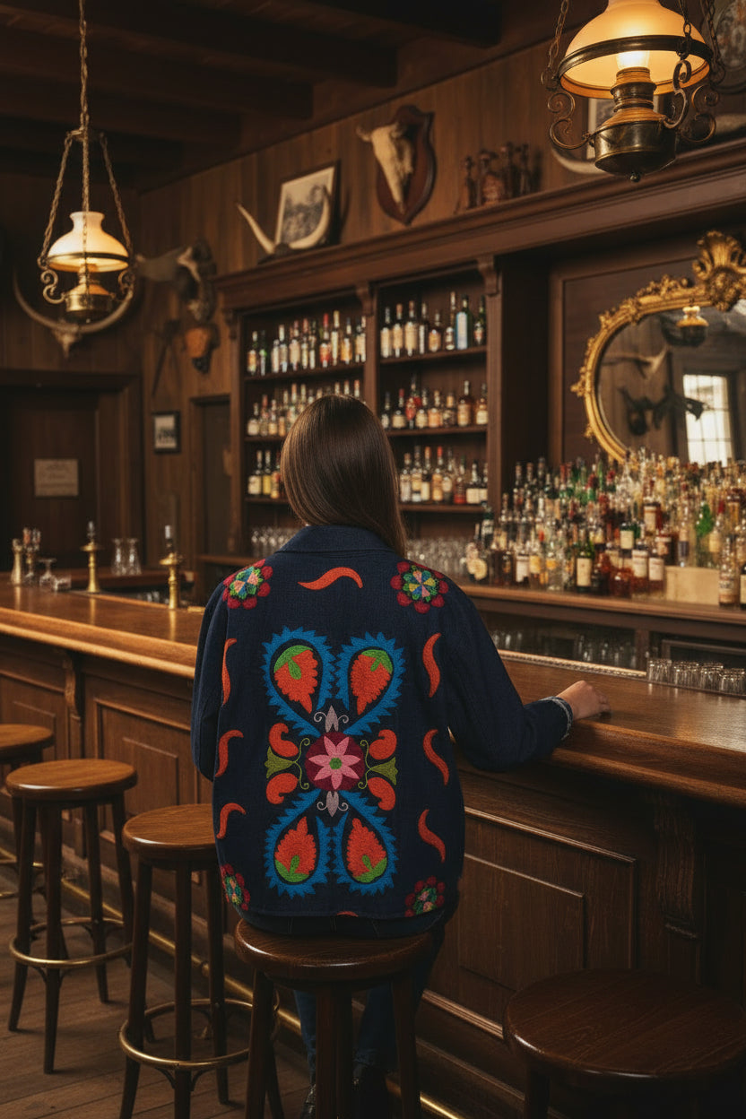 Denim Embroidered Jacket