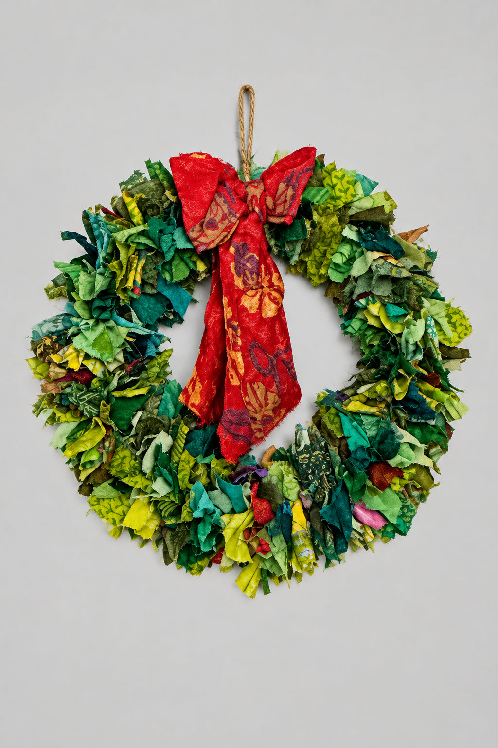 Recycled Sari Small Green Wreath