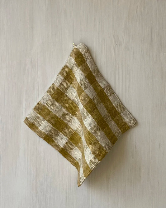 Face Washer Marigold & Natural Cotton Check