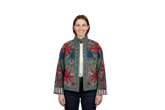 Aztec Leopard Velvet Jacket