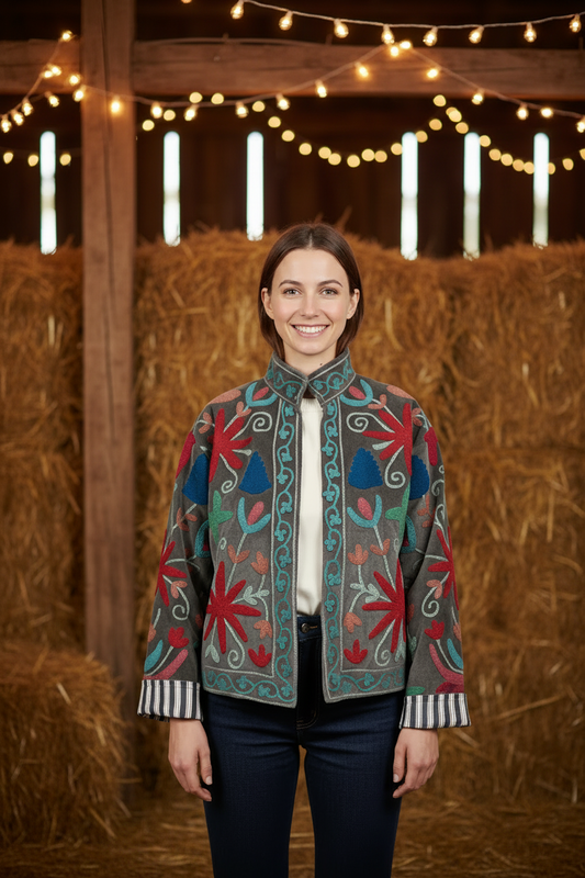 Aztec Leopard Velvet Jacket