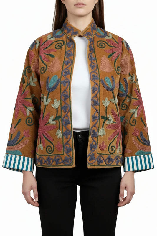 Aztec Leopard Velvet Jacket