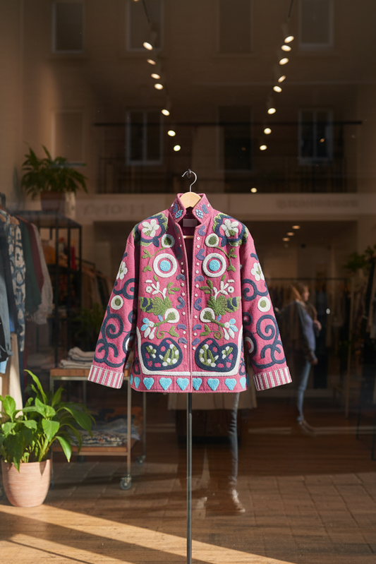 Bloom Merlot Velvet Jacket
