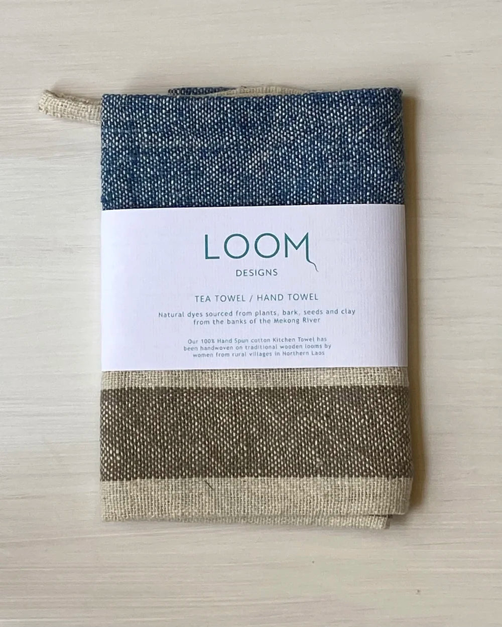 Tea Towel Indigo & Mekong Clay