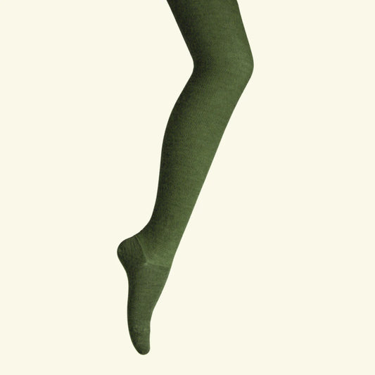 Merino Wool Textured Knit Tights | Woman | Moss