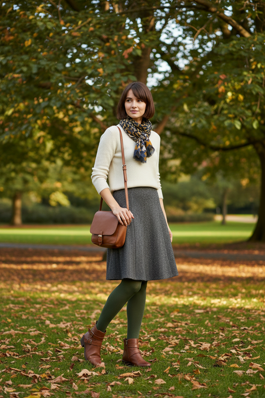 Merino Wool Textured Knit Tights | Woman | Moss