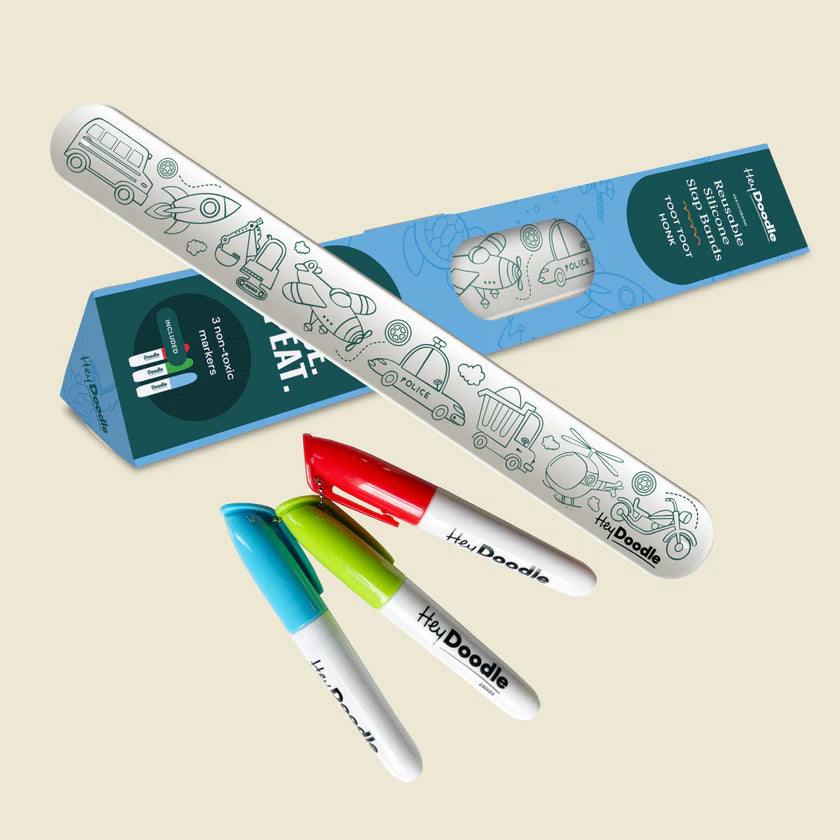Toot Toot Honk Sketchband - Reusable Colouring & Doodle Slap band