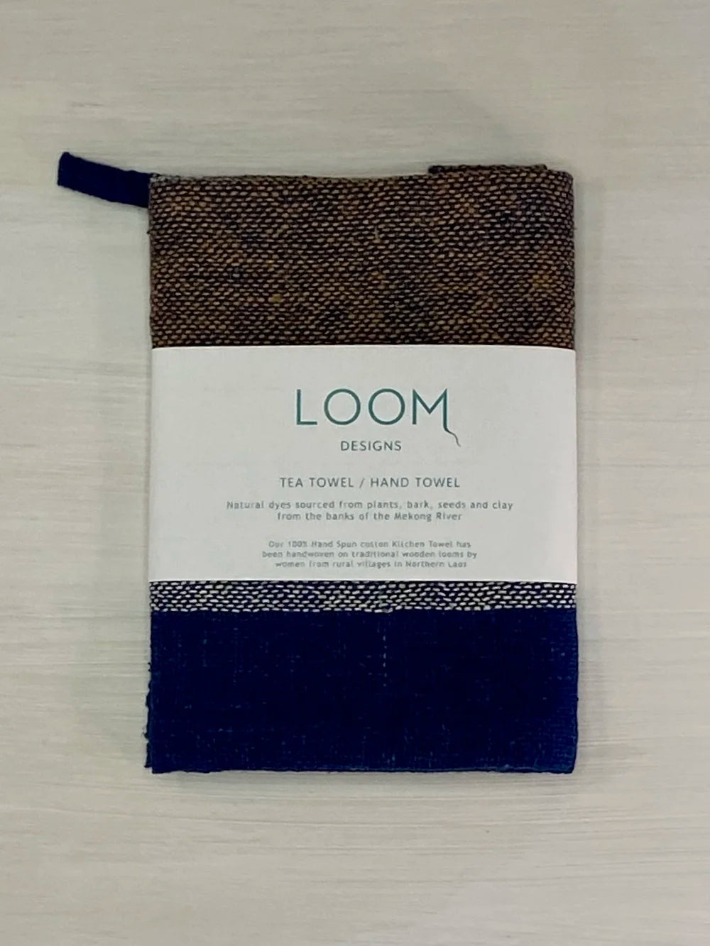 Tea Towel Dark Indigo & Cinnamon