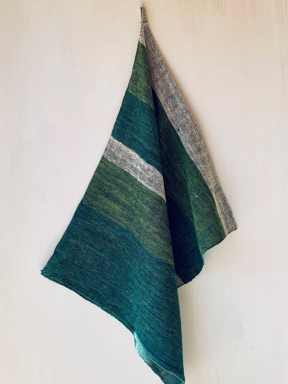 Tea Towel Green on Green Stripe