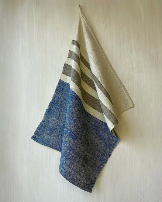 Tea Towel Indigo & Mekong Clay