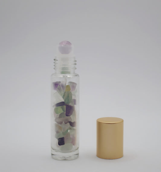 Rainbow Flourite- Essential Oil Crystal Roller 10mm Bottle Only image 0
