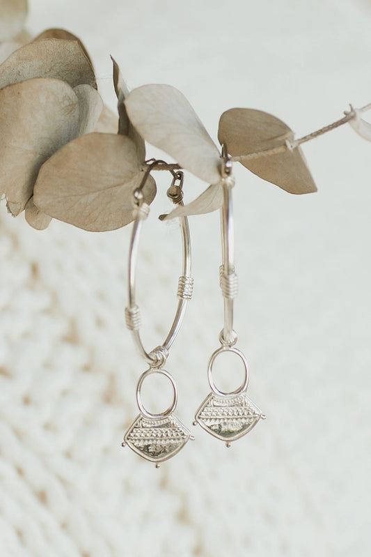 Large Aalia Hoops Silver Plated