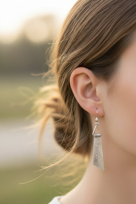 Zahi Earrings - White Brass