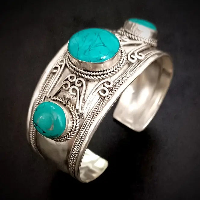 Marpha Tibetan Bracelet with Turquoise Stones