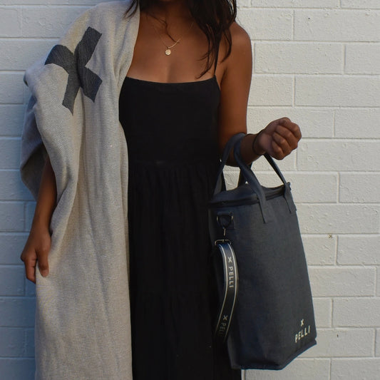 On the Grapevine Jute Wine Cooler Bag - Charcoal Grey image 1