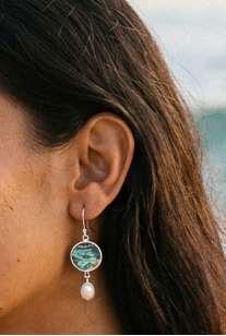Paua Shell Earring .925 Sterling Silver