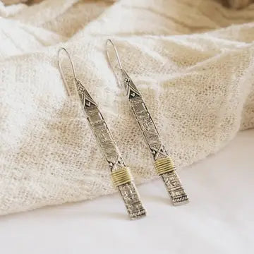 The Bahati Earrings - White Brass