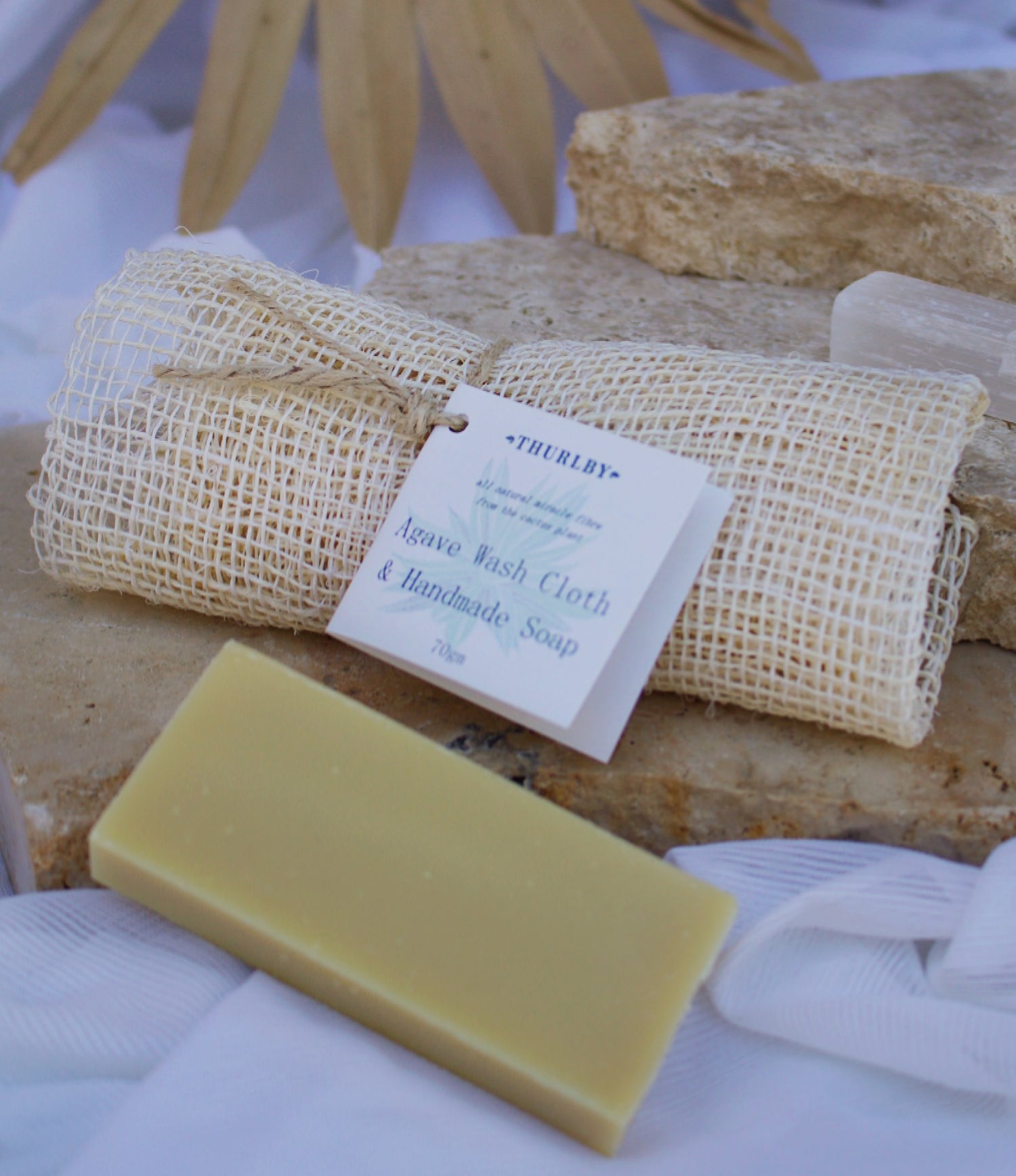 Agave wash cloth and handmade soap  image 0