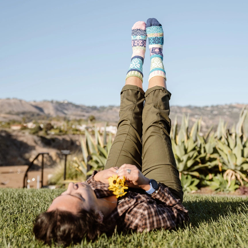 Hummingbird Crew Socks / Recycled Cotton Eco- Friendly