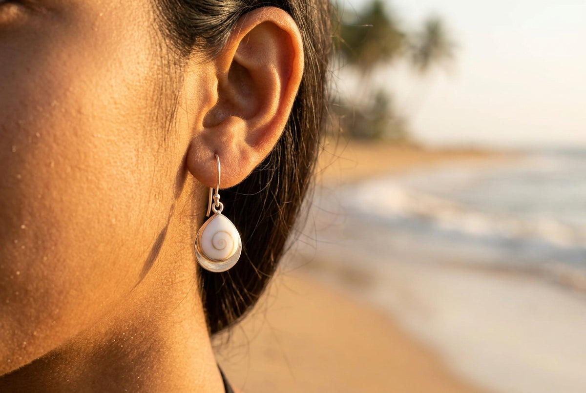 Shiva Shell Earrings .925 Sterling Silver