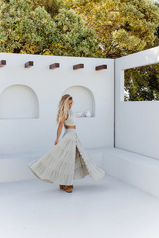 Flora Maxi Skirt - Pistachio image 0