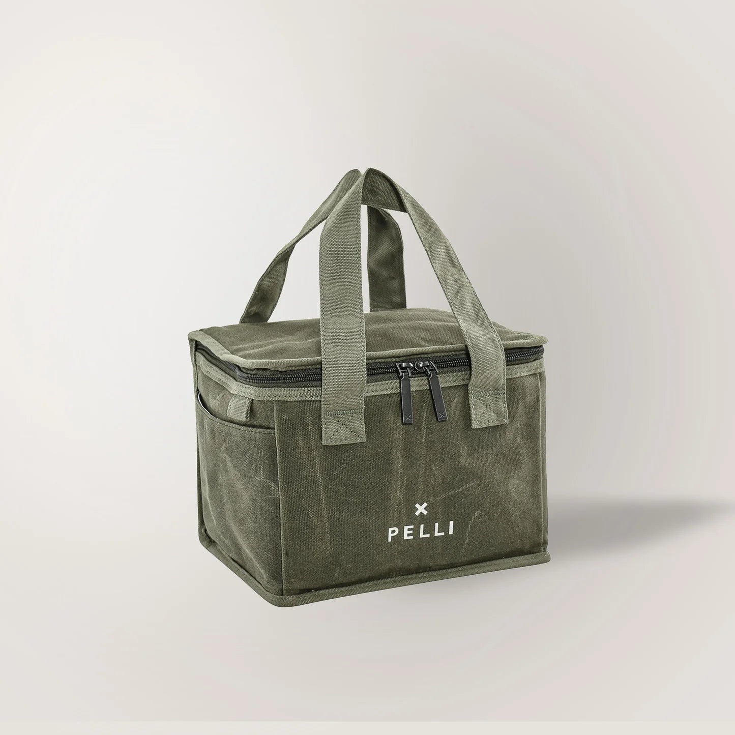 Lunch Squared Waxed Canvas Square Lunch Bag - Dusty Blue
