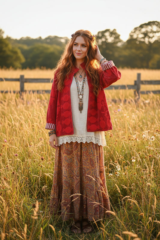 Velvet Jacket Pomegranate - Scarlet