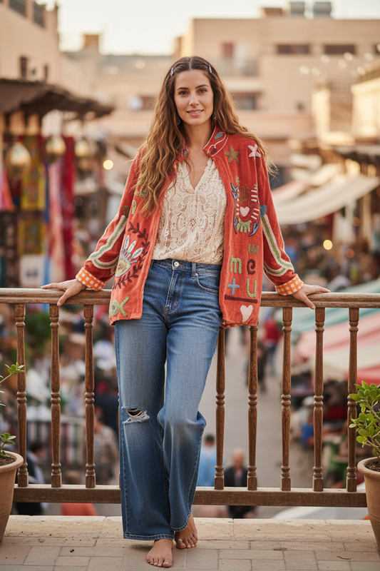 Velvet Jacket Imagine - Terracotta