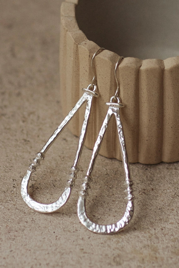 Zuri Earrings White Brass