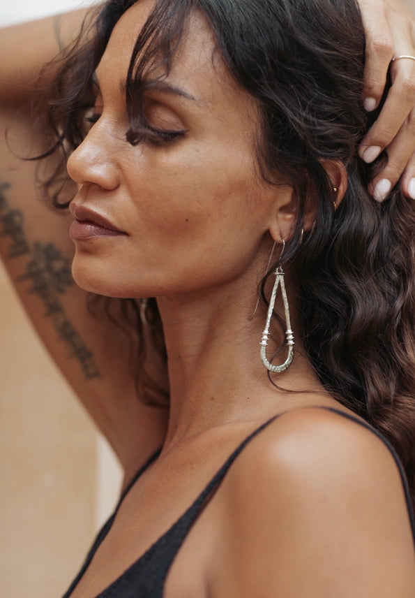 Zuri Earrings White Brass